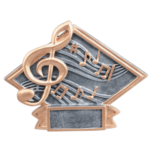 Diamond Plate Resin Trophy-Music-6 x 4.5