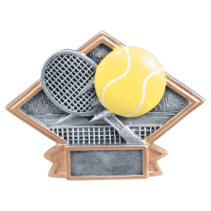 Diamond Plate Resin Trophy-Tennis-6 x 4.5