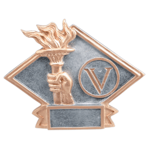 Diamond Plate Resin Trophy-Victory Torch-6 x 4.5