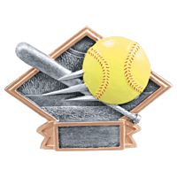 Diamond Plate Resin Trophy-Softball-6 x 4.5