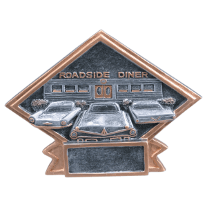 Diamond Plate Resin Trophy-Car Show - 50's Theme-6 x 4.5