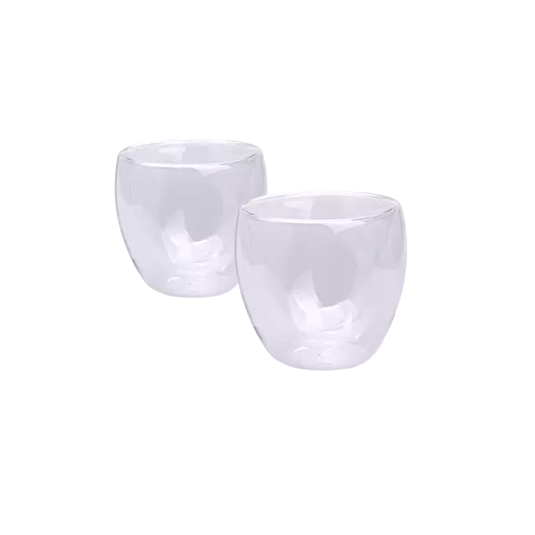 Taza Cafe Doble Vidrio Set x2
