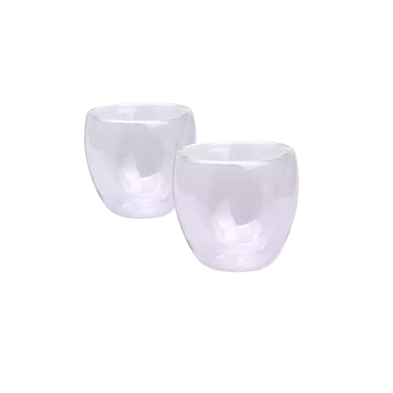 Taza Cafe Doble Vidrio Set x2