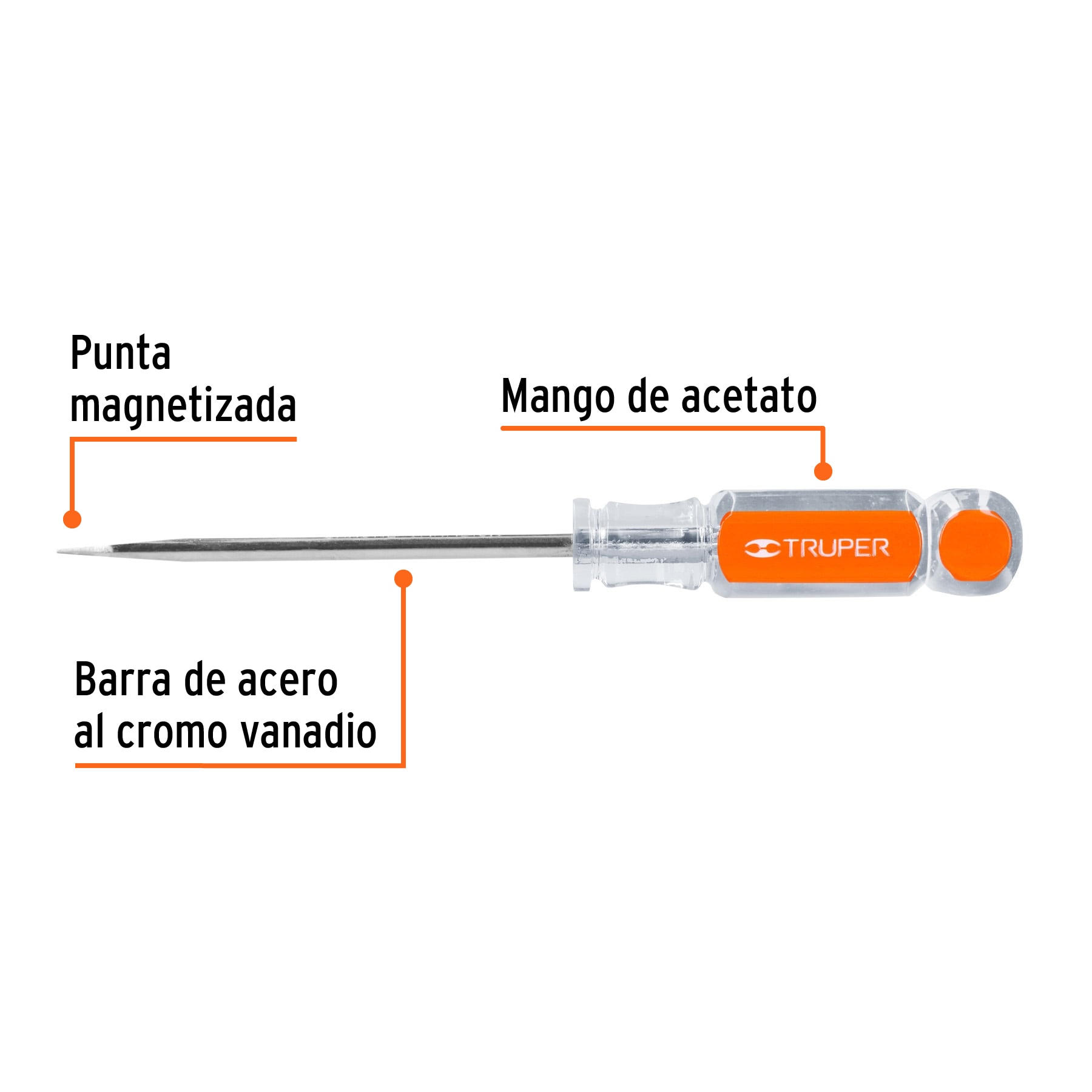 Desarmador plano 1/4x4' mango de acetato - DR-1/4X4 / 13996