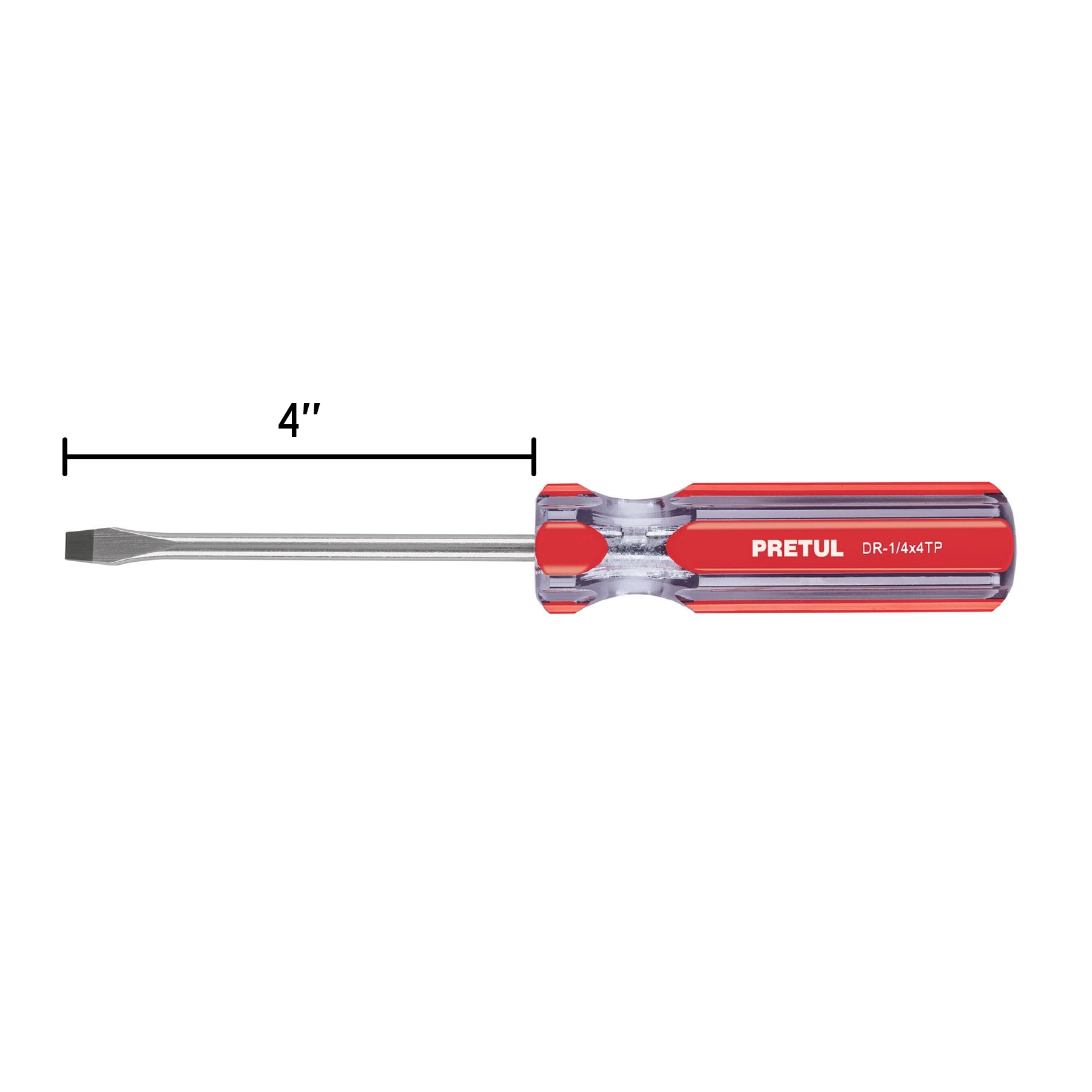 Desarmador plano, 1/4 x 4', mango PVC, Pretul - DR-1/4X4TP / 21459