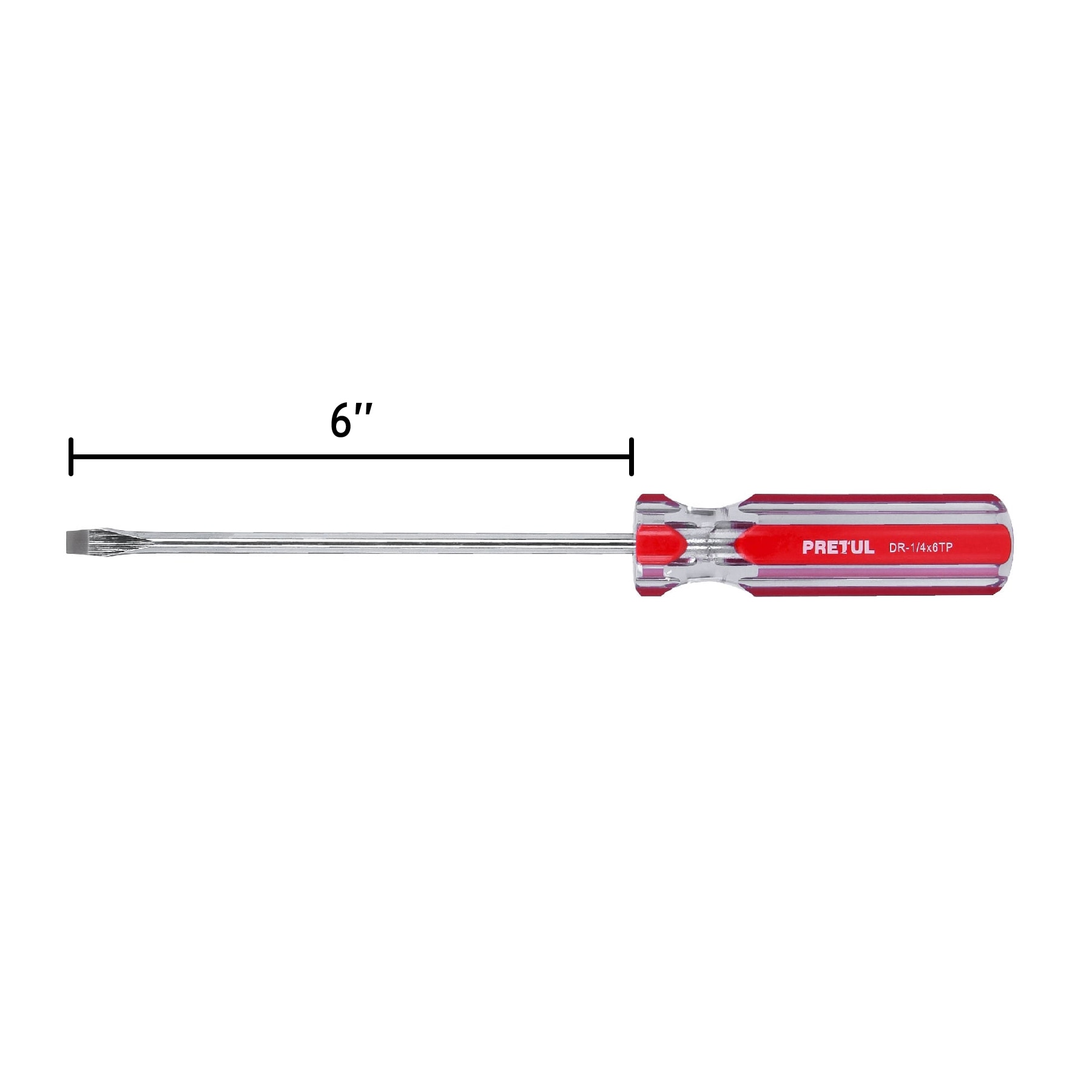 Desarmador plano, 1/4 x 6', mango PVC, Pretul - DR-1/4X6TP / 21462