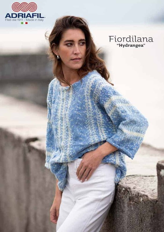 Maglione Hydrangea con filato Fiordilana