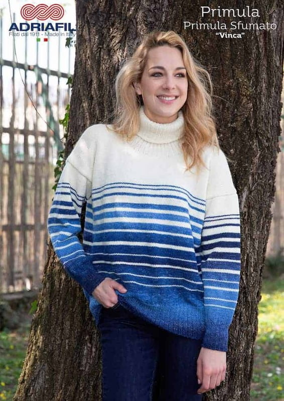 Maglione Vinca con filato Primula Sfumato
