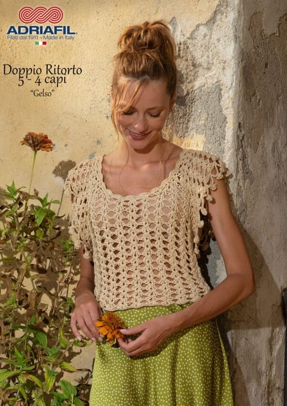 Top Gelso con filato Doppio Ritorto 5 Quattro Capi Top Gelso con filato Doppio Ritorto 5 Quattro Capi