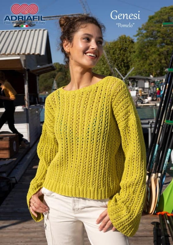 Pull donna Pomelo con filato Genesi