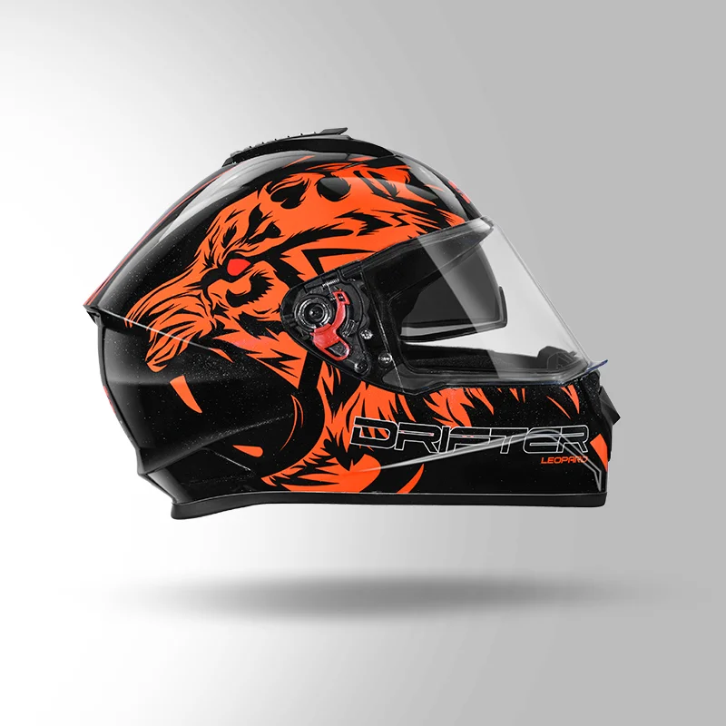 STUDDS DRIFTER D2 BLACK N10 ORANGE D/V (XL) WITH SPOILER STUDDS DRIFTER D2 BLACK N10 ORANGE D/V (XL) WITH SPOILER
