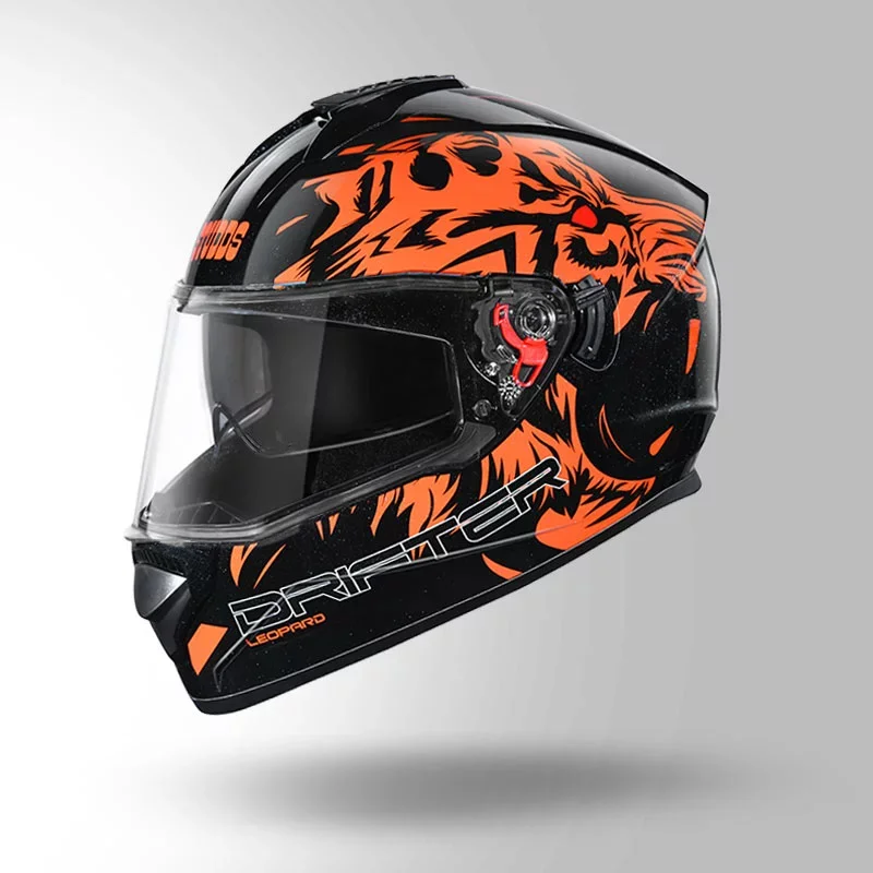 STUDDS DRIFTER D2 BLACK N10 ORANGE D/V (XL) WITH SPOILER STUDDS DRIFTER D2 BLACK N10 ORANGE D/V (XL) WITH SPOILER