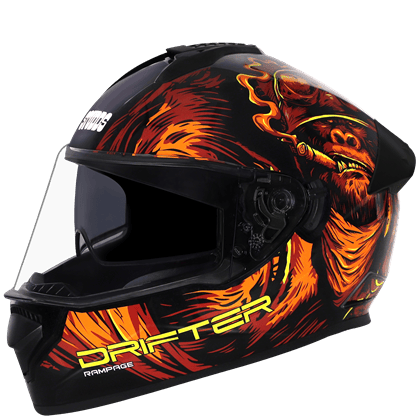 STUDDS DRIFTER D3 MATT BLACK/RED N10 ORANGE D/V XL