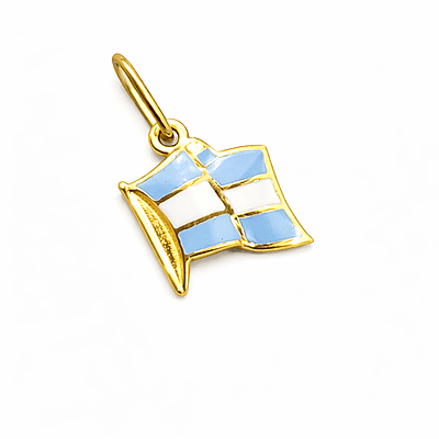 DIJE BANDERA DE ARGENTINA FLAMEANDO