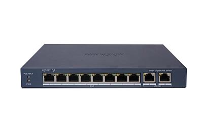 Hikvision 8 Port 8 POE Smart POE Switch, 2 Uplink, 110 W