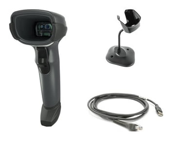 DS4608-SR BLACK WITH STAND USB KIT: DS4608-SR00007ZZWW SCANNER, CBA-U21-S07ZBR SHIELDED USB CABLE, 20-71043-04R STAND