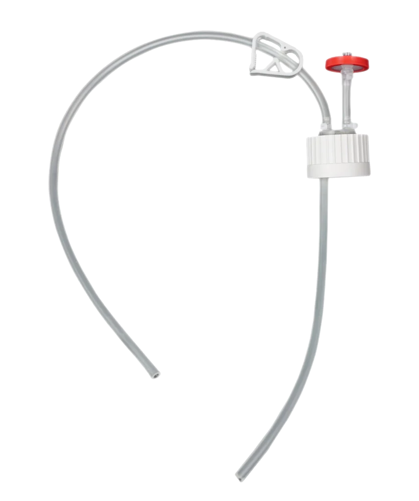 EZBio® Cap Assembly 38-430mm VersaCap with Vent and Dip Tube for 1L 20/CS