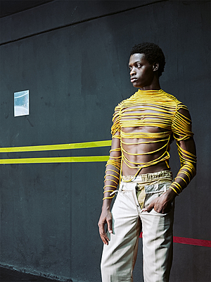 Back Panel pinstripe boxer pant