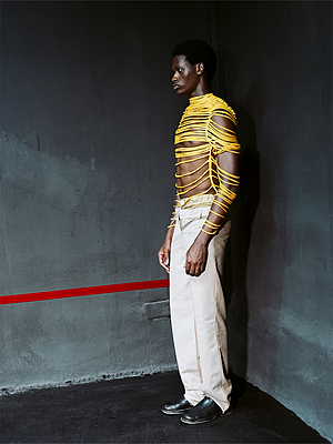 Back Panel pinstripe boxer pant
