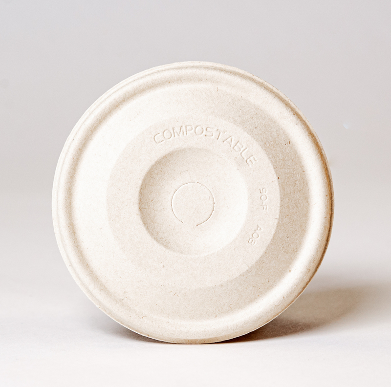 Bagasse Lid -Straw Hole: 1000 Ct Case