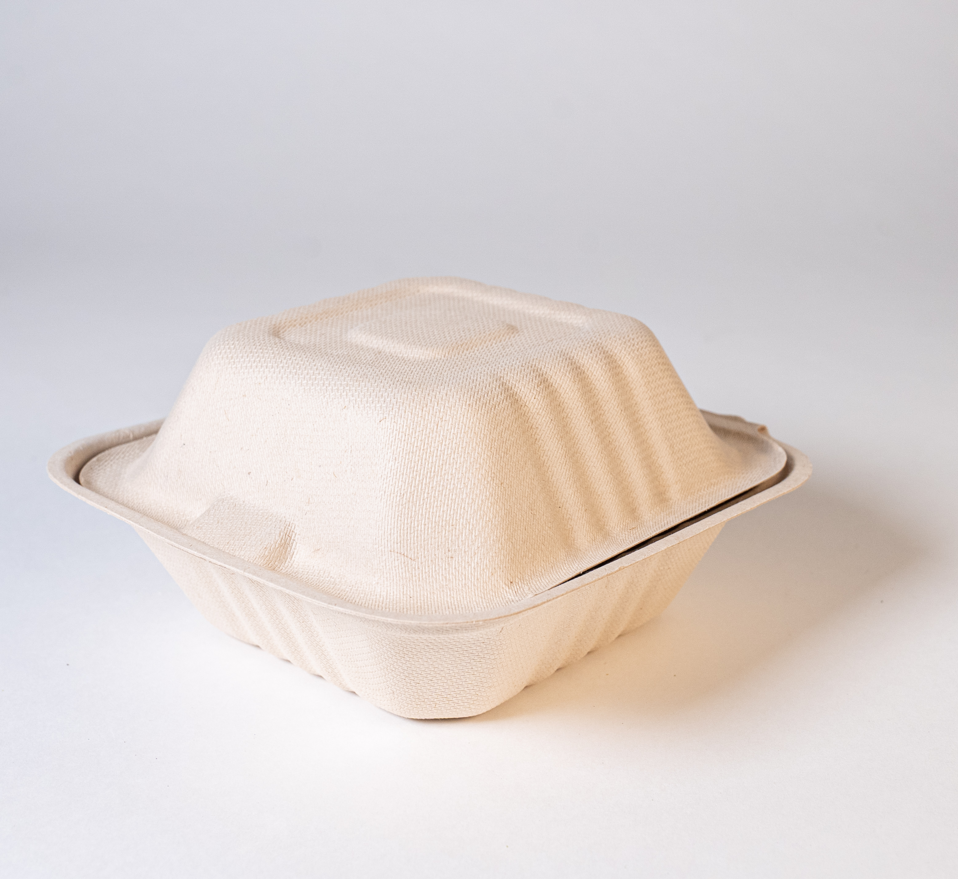 6" Bagasse Hamburger Box: 500 Ct Case
