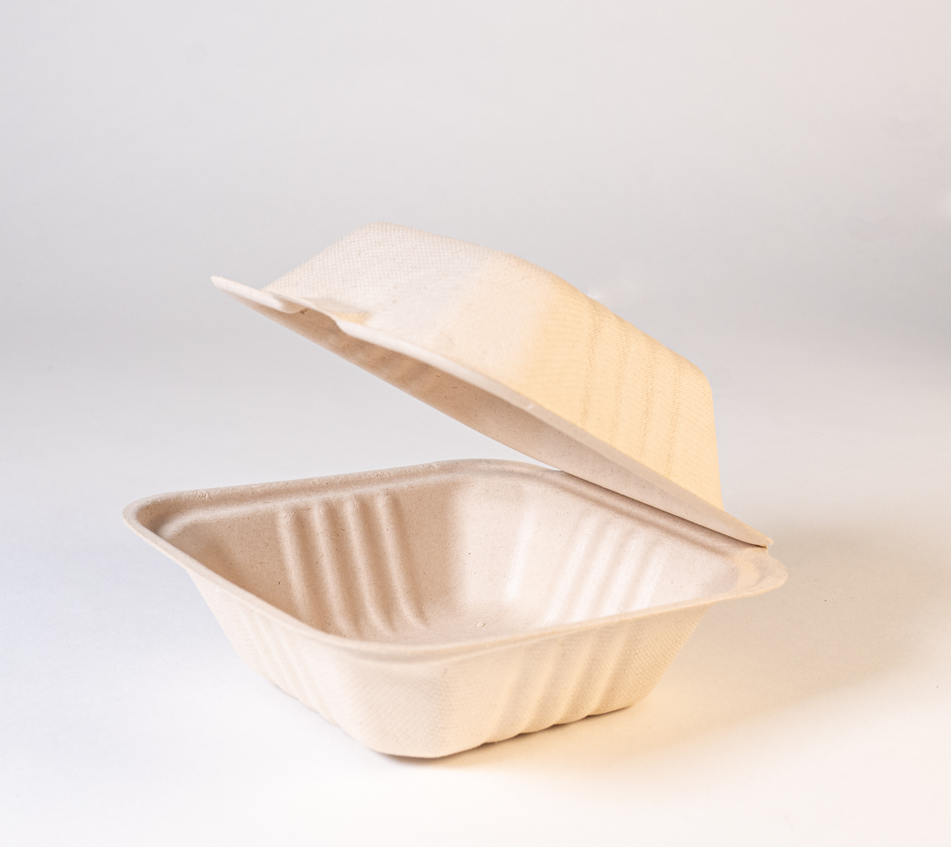 6" Bagasse Hamburger Box: 500 Ct Case