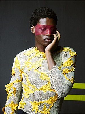 Off-cut Treatment Sheer Long sleeve Top