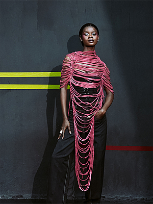 Off-cut Yarn String long Top