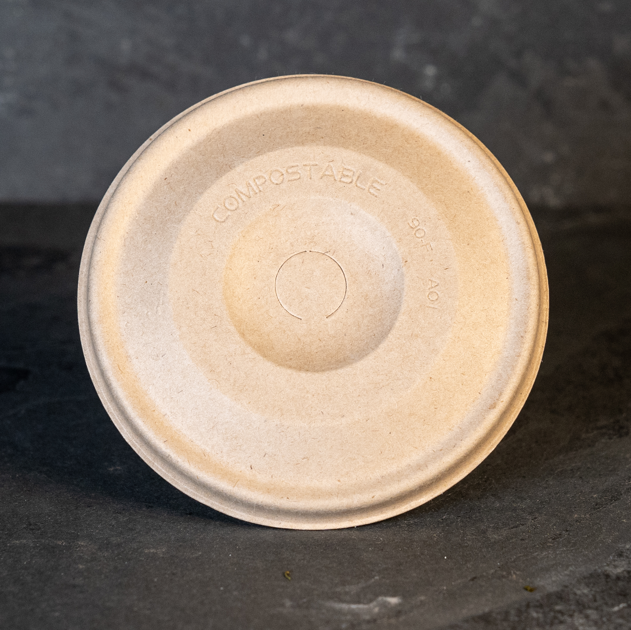 Bagasse Lid -Straw Hole: 1000 Ct Case
