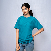 Round Neck Aqua Blue