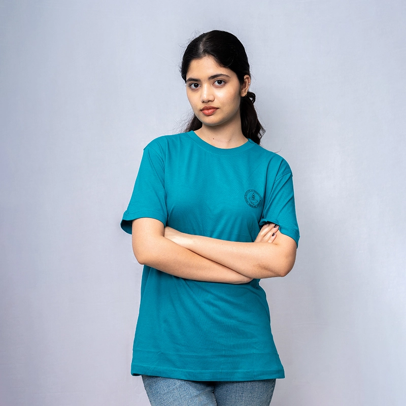 Round Neck Aqua Blue