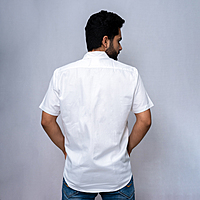 Cotton Shirt Half Sleeves - White