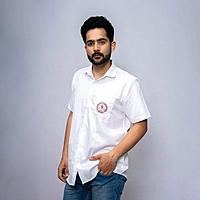 Cotton Shirt Half Sleeves - White