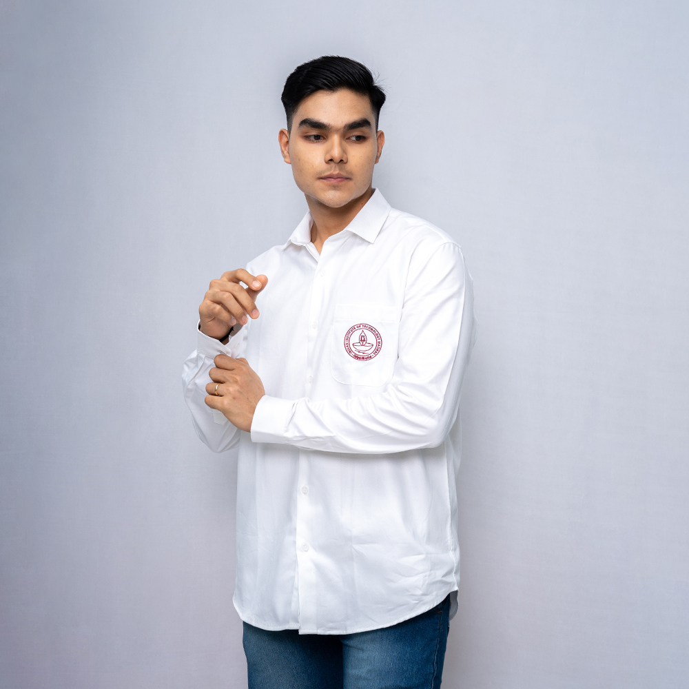 Cotton Shirt Full Sleeves - White
