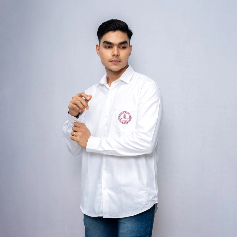 Cotton Shirt Full Sleeves - White