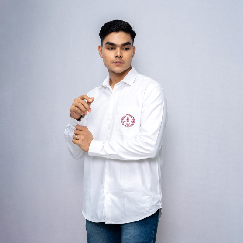 Cotton Shirt Full Sleeves - White