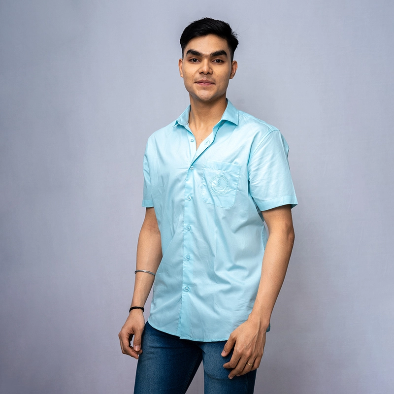 Cotton Shirt Half Sleeves - Mint