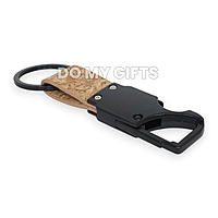 Personalized Name Engraved Black Metal Keychain with Hook