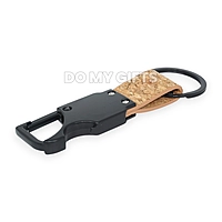 Personalized Name Engraved Black Metal Keychain with Hook
