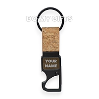 Personalized Name Engraved Black Metal Keychain with Hook