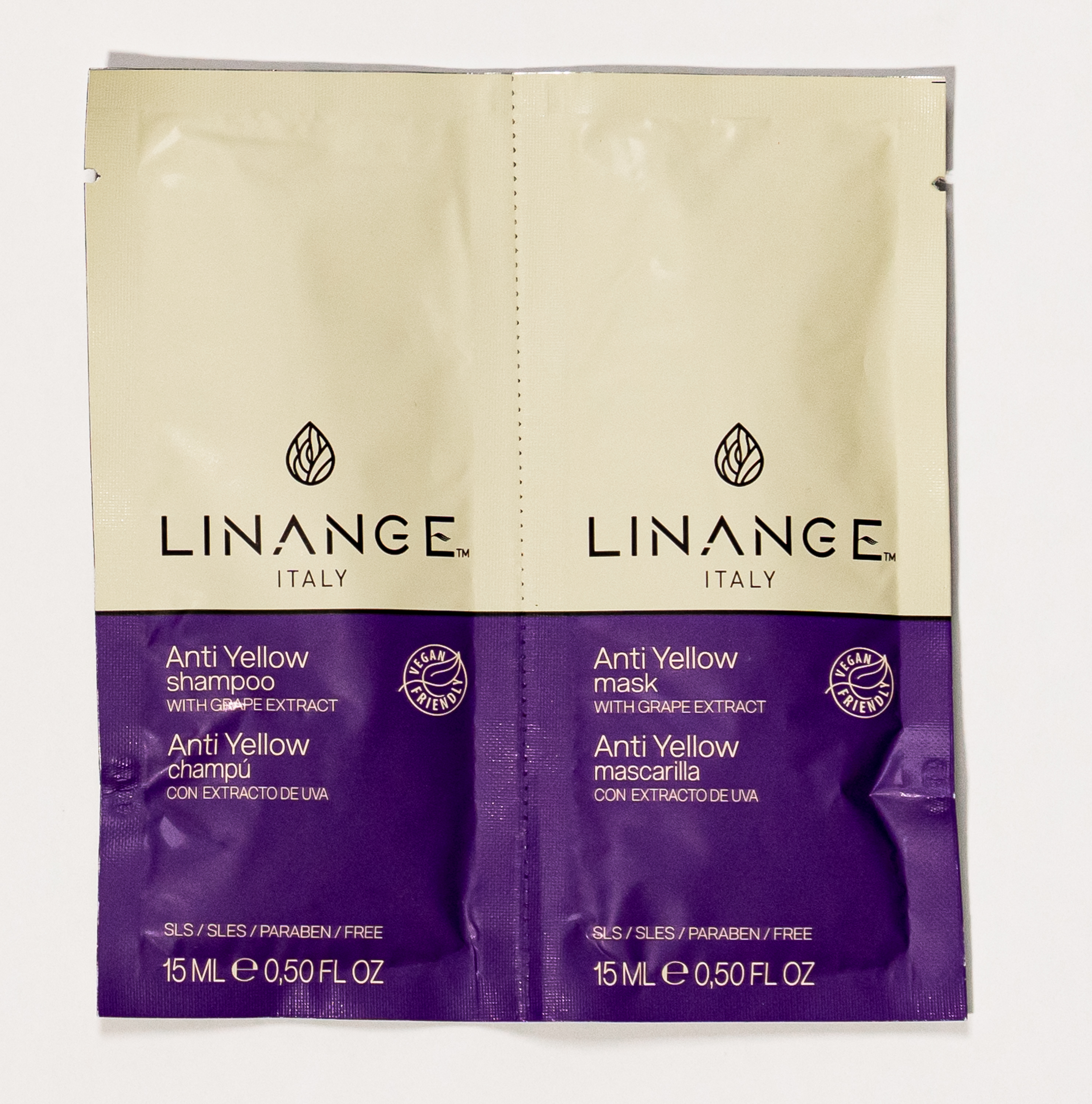 LA31042 Lin Anti Yellow Shampoo & Mask Sample 2x15ml LA31042 Lin Anti Yellow Shampoo & Mask Sample 2x15ml