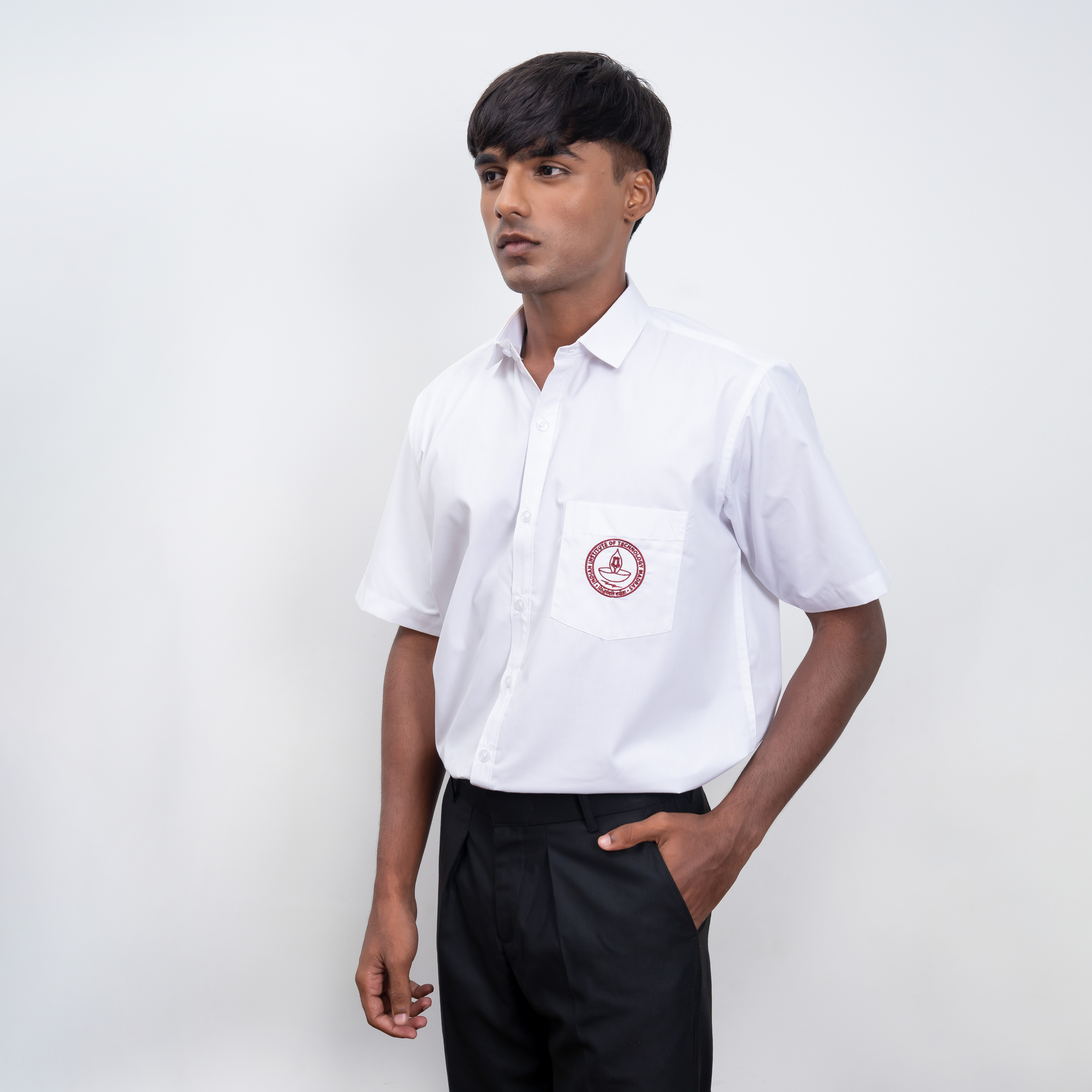 Cotton Shirt | Half Sleeves | IITM Logo embroidery | White Color