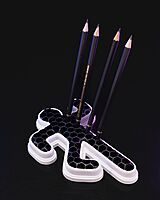 Chalk Outline Pencil Holder 3D