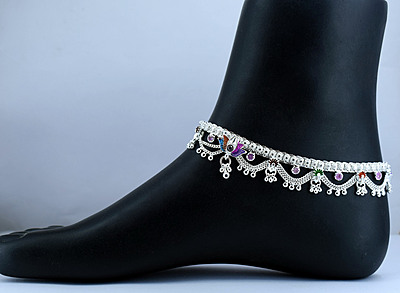 Silver Anklets For Wedding- Khushbu Payal