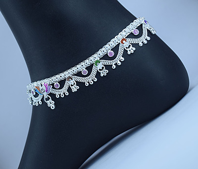 Silver Anklets For Wedding- Khushbu Payal