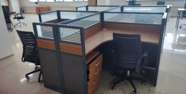 4WAY WORKSTATION L-SHAPED 1200x1200 C/W 3DRWR PEDESTAL