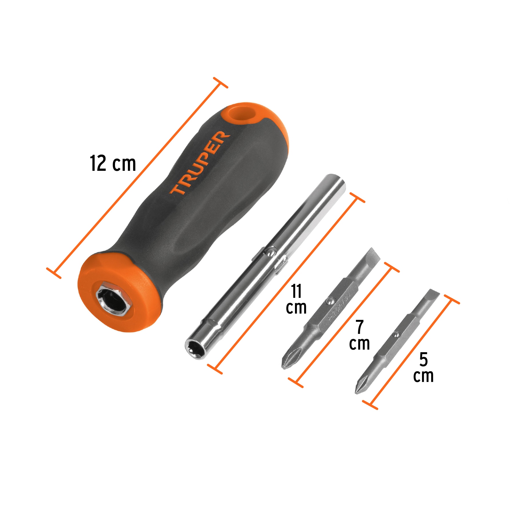 Desarmador 2 puntas dobles y barra con 2 cajas hexagonales - DT-4 / 14200