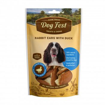 Dog Fest Rabbit ears with duck for adult dogs - 90g (3.17oz) Dog Fest Rabbit ears with duck for adult dogs - 90g (3.17oz)