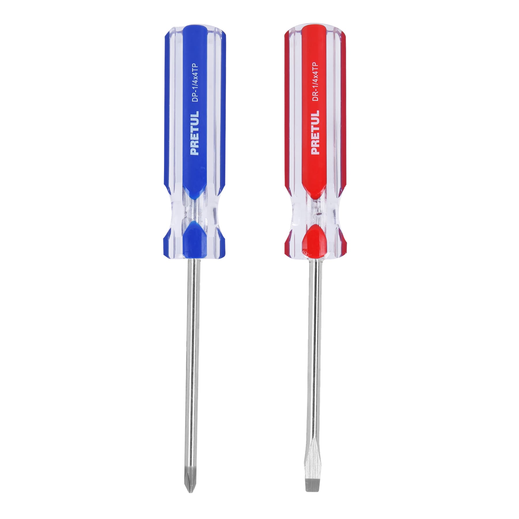 Duo de desarmadores, 1/4x4, mango PVC, Pretul - DUO-1/4X4TP / 20210