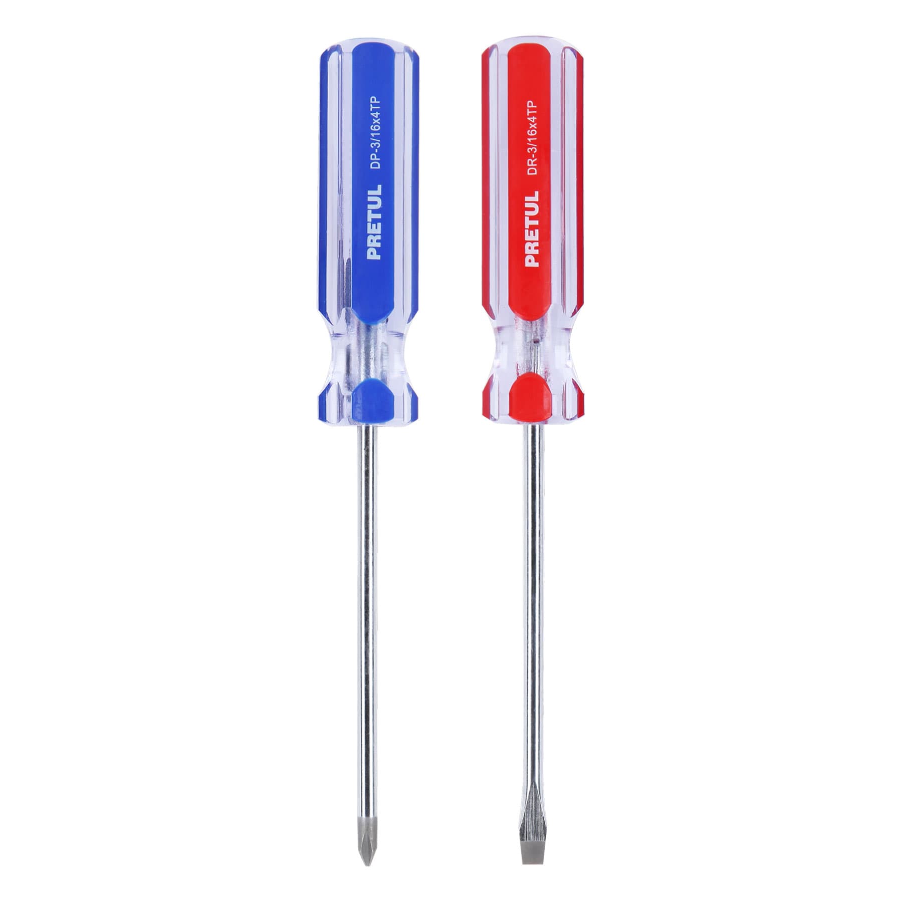 Duo de desarmadores, 3/16x4, mango PVC, Pretul - DUO-3/16X4TP / 20211